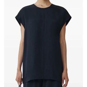 Fabiana Filippi stretch design blouse Size 8 US 12 UK Navy